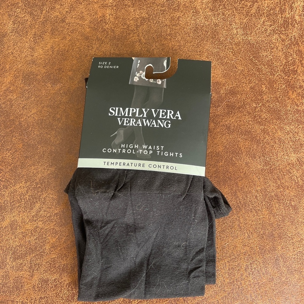 Simply Vera Black High Waist Control Top Tights Sz 2 (5'3'' to 6' & 120-170lbs)